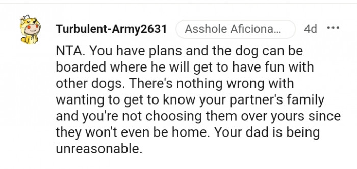 Your dad is being unreasonable