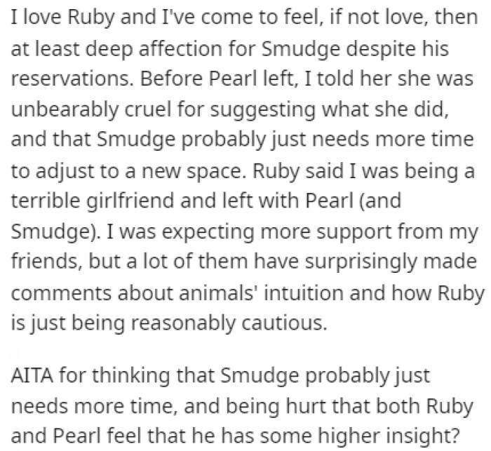 Ruby agreed with her sister, and after some words were exchanged, they all left OP alone in the house.