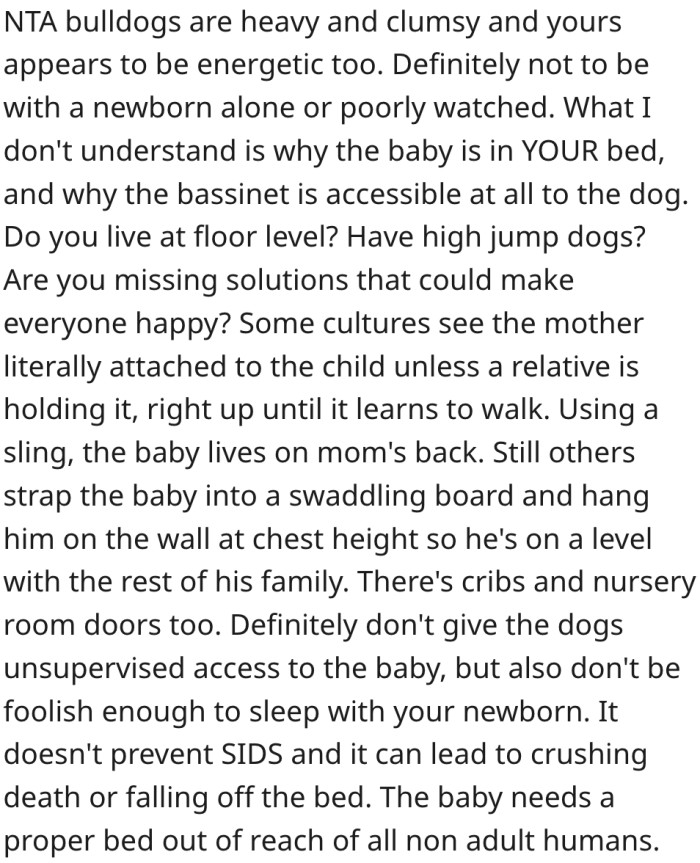 17. It seems like she has not properly prepared her home to welcome a baby.