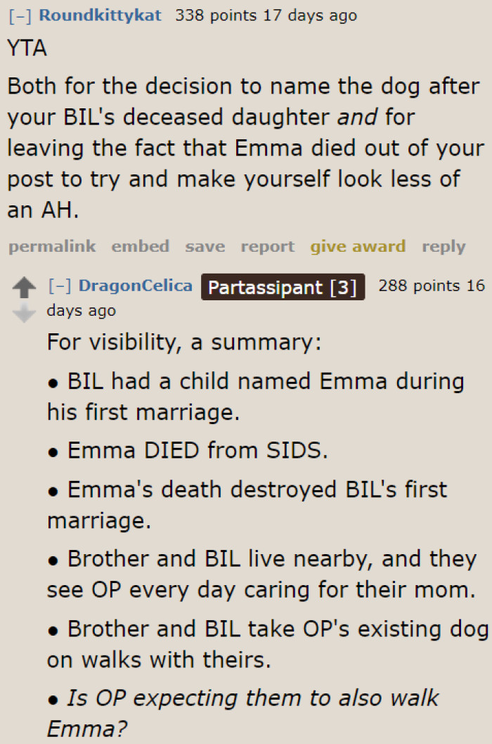 She Can Easily Think of Other Names. Why Make It Something That Would Hurt Other People?