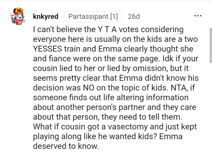 Emma actually deserved to know the truth