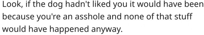 6. The dog wouldn't have liked him if he were a bad person.