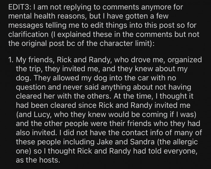 Soon after, OP added a final EDIT where they detailed their answers: