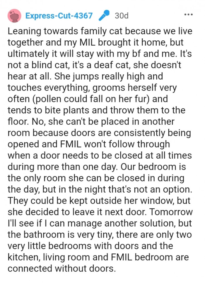 The OP was more than glad to provide the ones she could