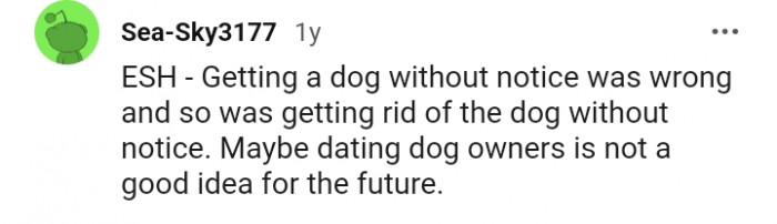 Dating dog owners is not a good idea