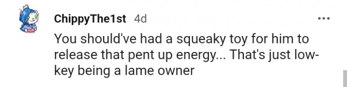 18. That's just low-key being a lame owner