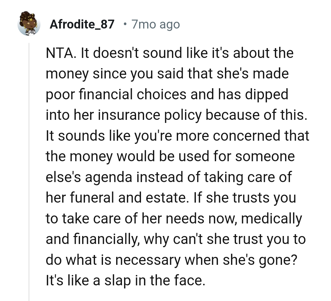 It doesn't sound like it's about the money