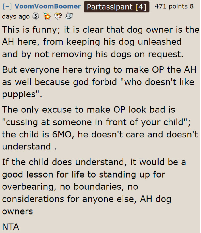 A Redditor thinks the OP is being judged for hating dogs.