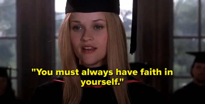 12. Elle giving her graduation speech at the end of Legally Blonde
