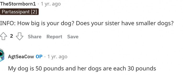 People were still asking for more information just to see why the parents might say no to the dog, but OP cleared things up.