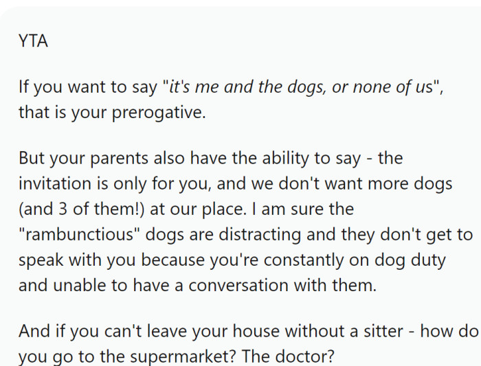 How does OP go to the supermarket or run other errands?