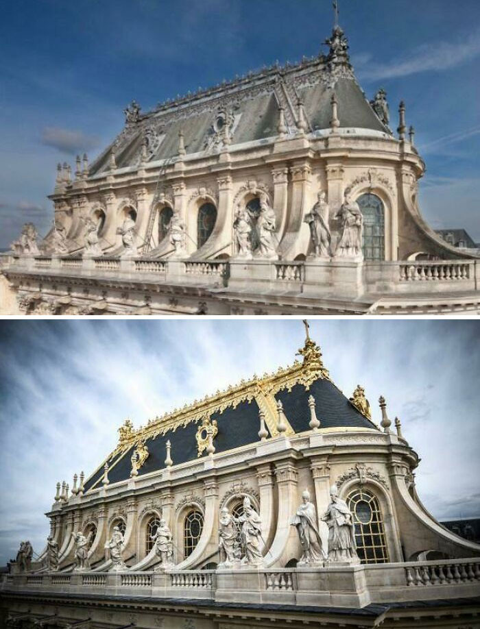 23. After three years of meticulous restoration work and the application of 300,000 golden leaves, the Versailles Royal Chapel now stands in its renewed splendor.