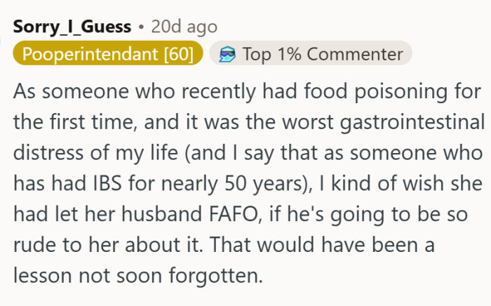 "That would have been a lesson not soon forgotten."