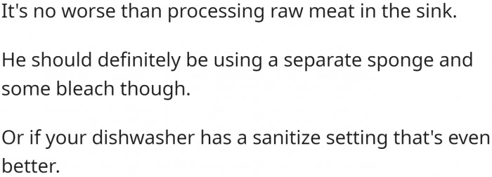 The same goes for raw meat in the sink