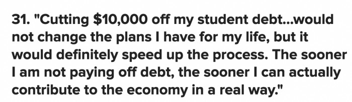 Not paying off debt would make you a more productive member of society