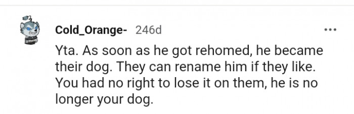 1. The can rename him if they choose to