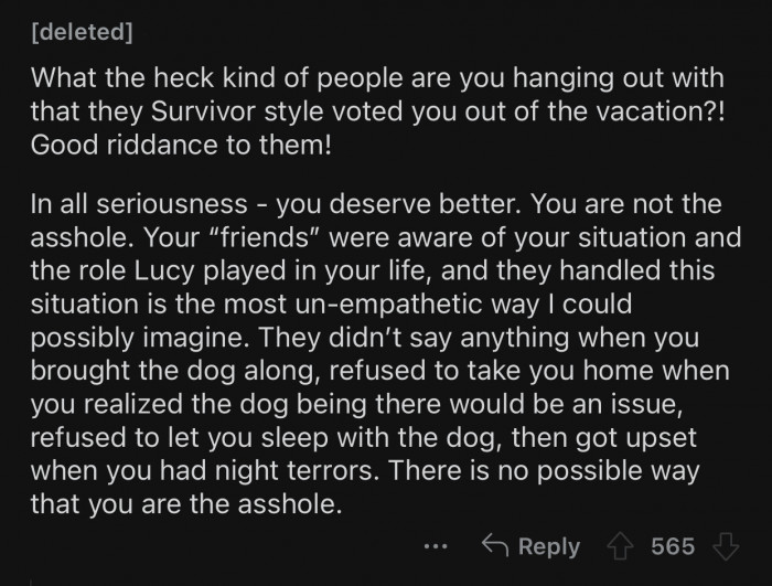 OP deserves better than these heartless, cruel friends.