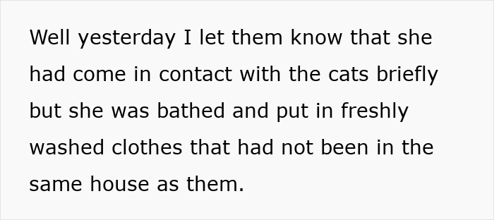 Coming in contact with the cat