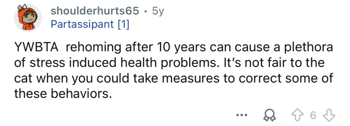 “It’s not fair to the cat.”