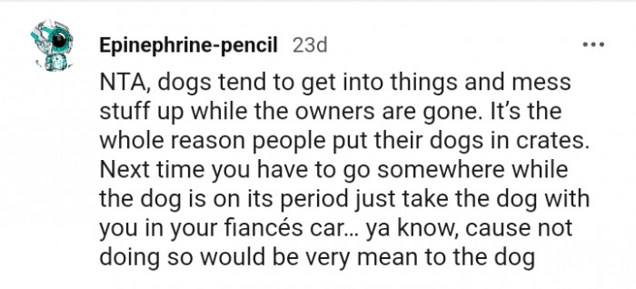 2. Take the dog with you in your fiancé's car
