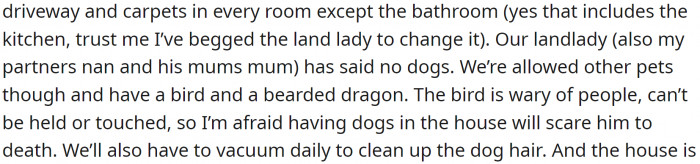 The house is an old cottage that doesn't have enough room or amenities for so many people and animals.