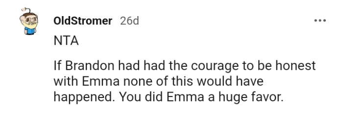 The OP clearly did Emma a huge favor