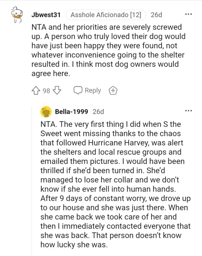 This Redditor believes the dog owner's priorities are really skewed