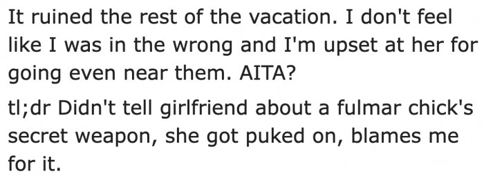 The OP asks the AITA subreddit.