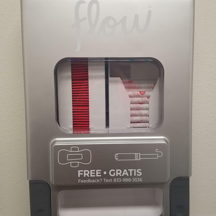 4. This Feminine Hygiene Product Dispenser Gives Tampons And Pads For Free