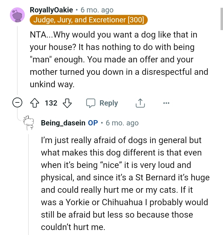 OP's mom was the one who turned down the offer