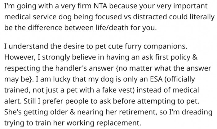 12. Her dog's duty is a matter of life and death.