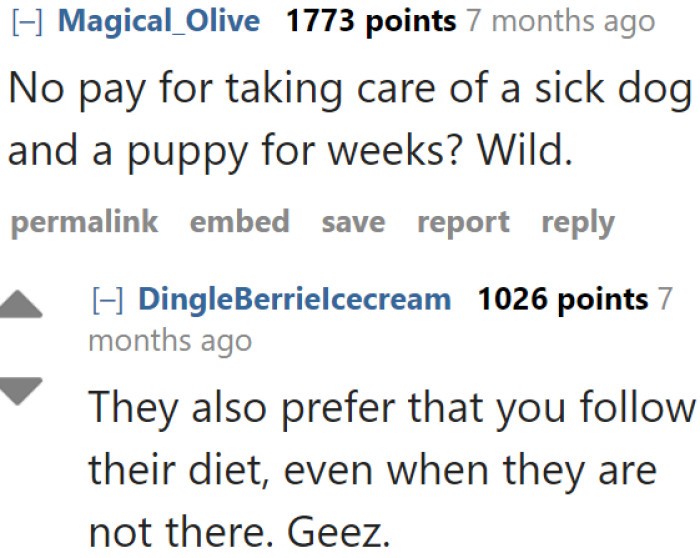 Redditors are finding the demands ridiculous.