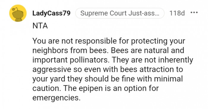 The EpiPen is an option for emergencies