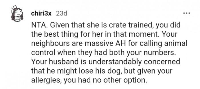 16. Your husband is understandably concerned