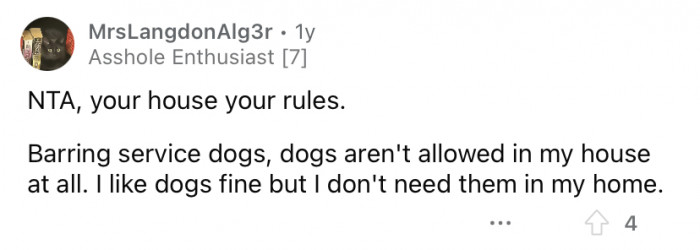 You make the rules in your own house.