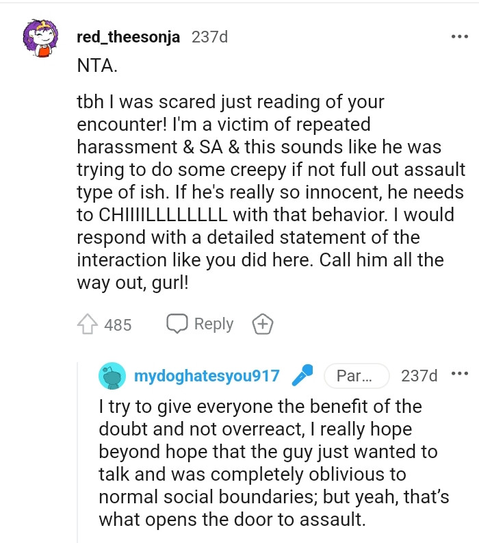 6. From a victim of repeated harassment