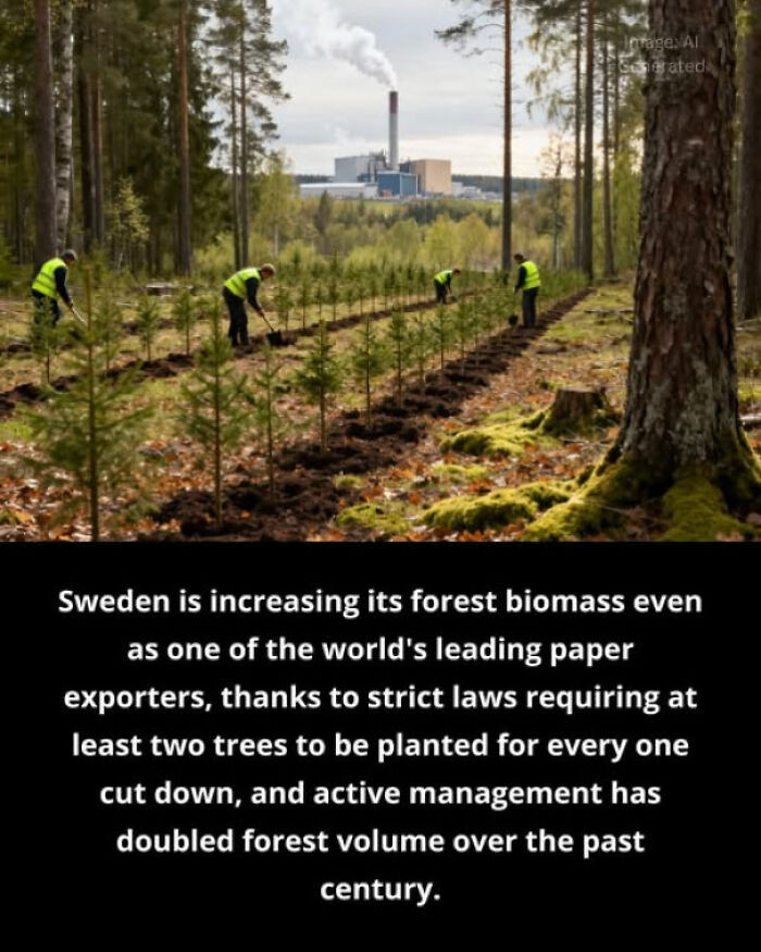 5. Over the last century, Sweden has successfully doubled its forest coverage