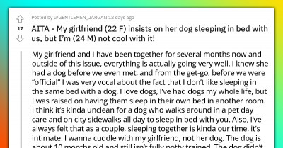 Redditor Seeks Advice On How To Make His GF Stop Bringing Her Dog Into Their Bed