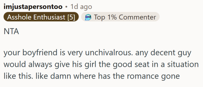 Chivalry is dead...