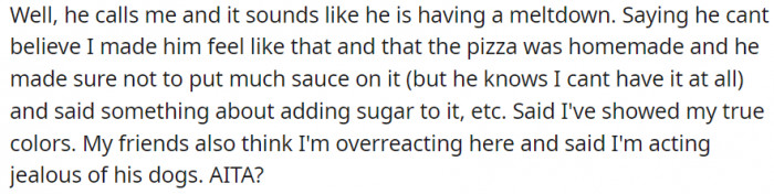 It sounds like he's having a meltdown