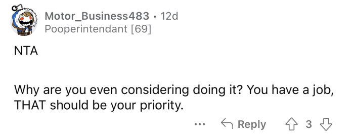 One's livelihood should be prioritized over everything.