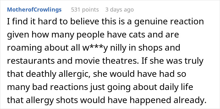 She would have had so many bad reactions
