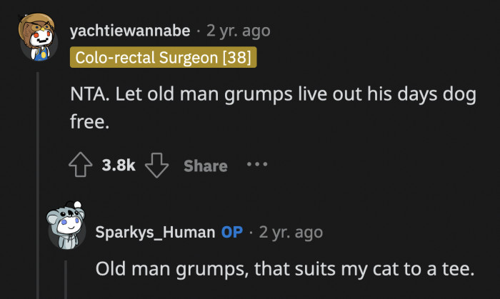 Old man grumps deserves all the peaceful and dog-free afternoons he can have