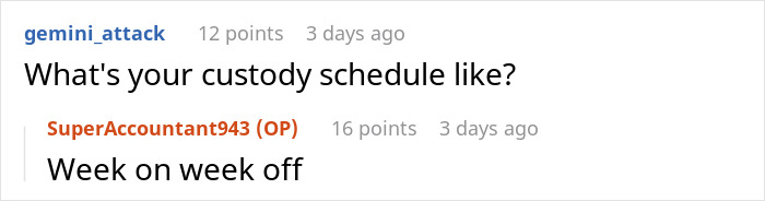 The custody schedule