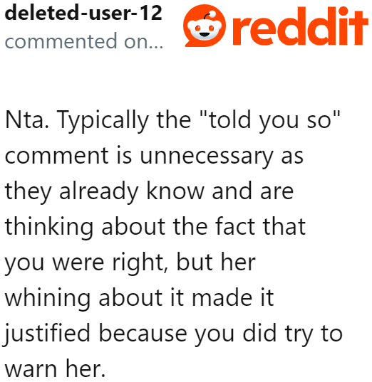 That remark was justified.