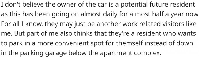 This causes OP to waste time driving around the busy downtown area to find a parking spot or risk parking in the no-parking sections, thus making them fall behind schedule for the rest of their walks.
