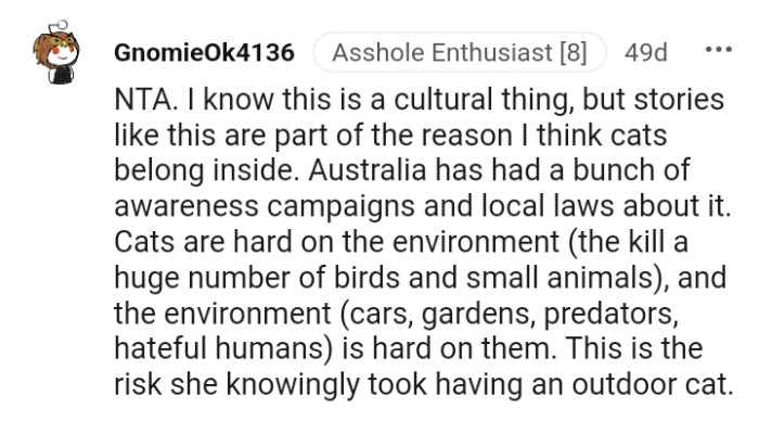 Stories like this make this Redditor believe cats should be indoors
