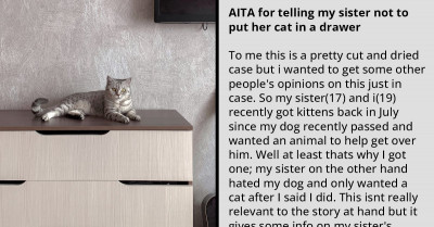 Animal Lover Flips Out After Finding Out Her Sister Locked Her Adopted Kitten In A Drawer To Prevent It From Escaping