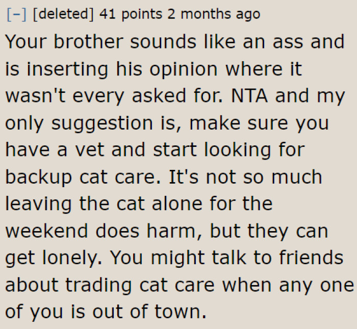 His opinions were totally unnecessary.