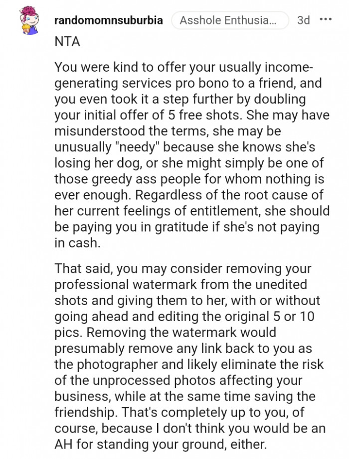 She may have misunderstood the terms